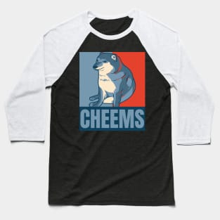 Cheems Political Poster Style Dog Meme Baseball T-Shirt